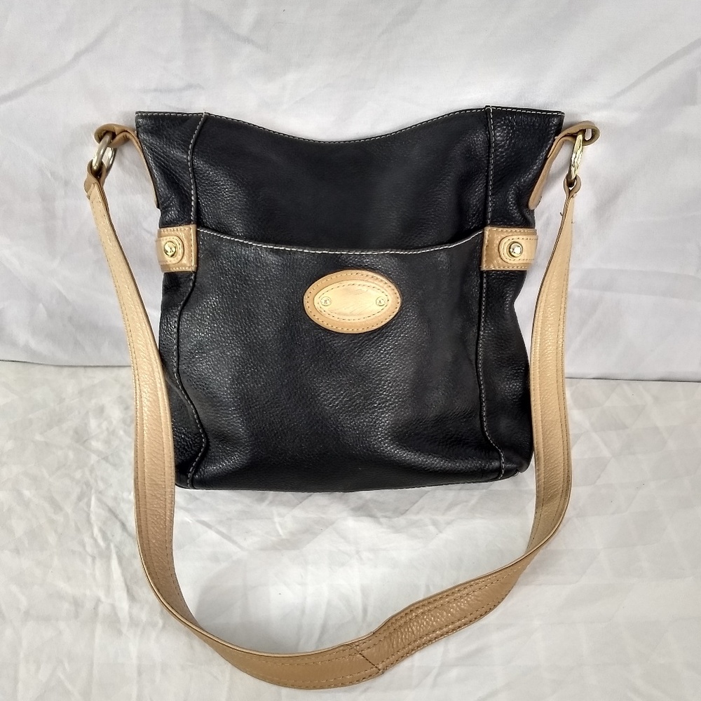 Stone Mountain Purse Faux Leather Black & Tan